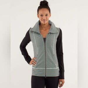 Lululemon Daily Yoga Jacket Classic Stripe Mint Moment Activewear Workout Hoodie